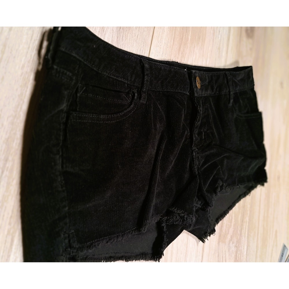 Roxy Womens Black Corduroy Cut Off Shorts Low Rise Frayed Hem Size 7 - Picture 12 of 12